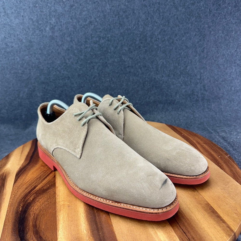 E.T. Wright Masters Collection Tan Suede Red Brick Sole Derby Shoes 12AA England - Picture 2 of 13